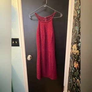 Sparkly burgundy dress with lace back